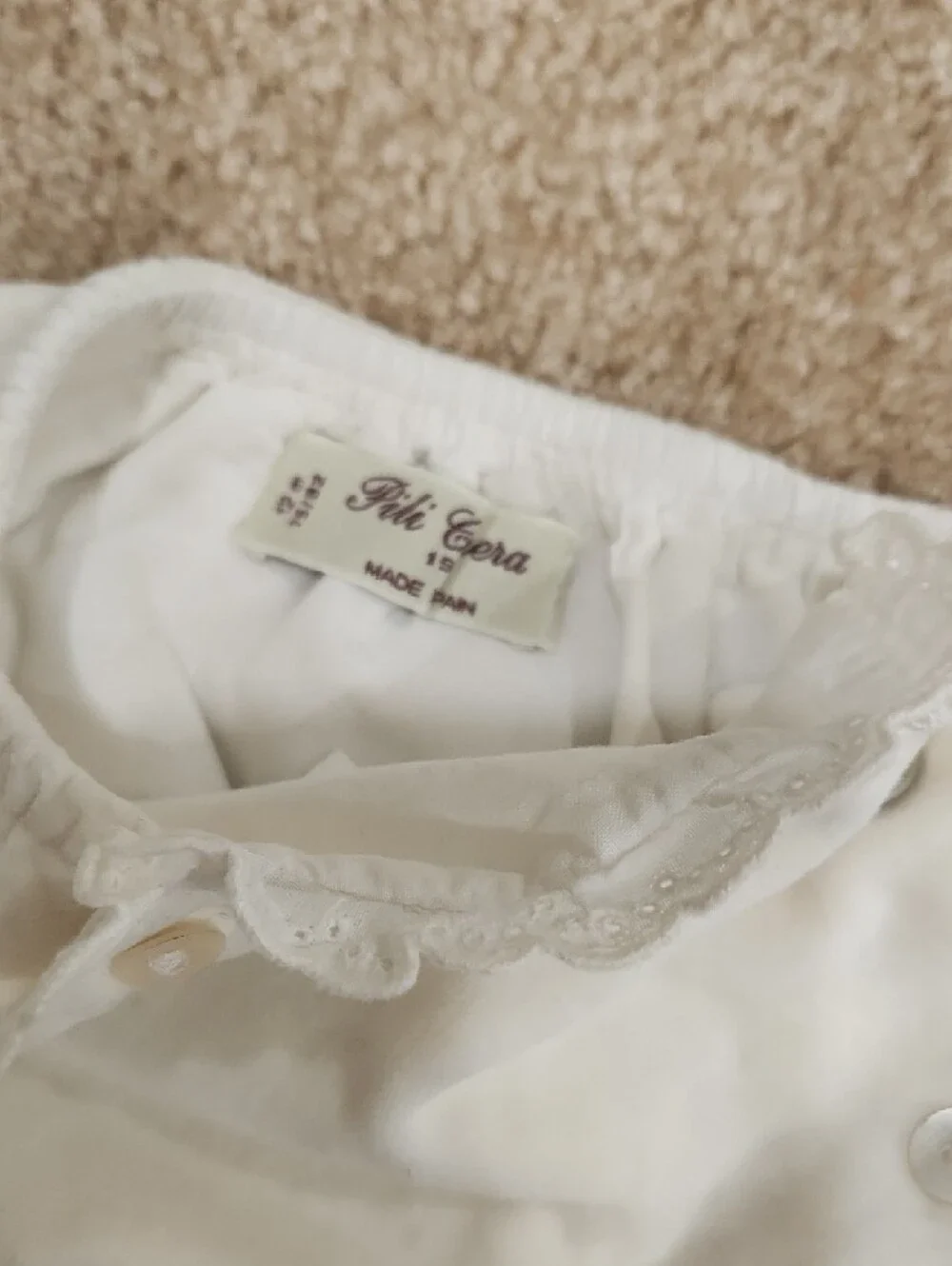 Pili Carrera Classic Cream Baby Bloomers Size 18 Months
